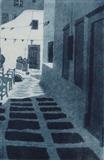 Courtyard, Mykonos by keith hunter, Artist Print, Etching and aquatint