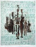 Cycladic figures by keith hunter, Artist Print, 2 plate etching with aquatint