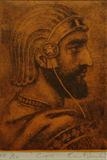 Cyrus by keith hunter, Artist Print, Etching with chine colle