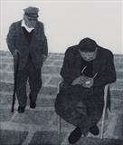 Father and son, Mykonos, Greece by keith hunter, Artist Print, Etching with aquatint