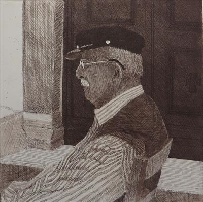 Waiting for God by keith hunter, Artist Print, Etching, drypoint and aquatint